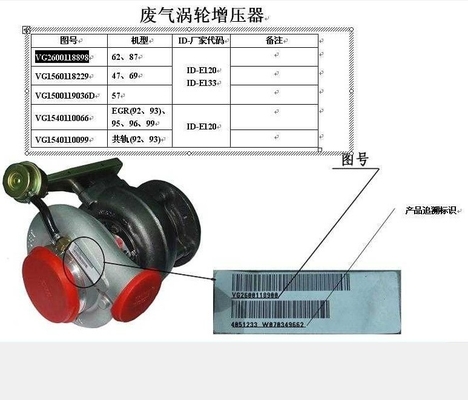 シノトルク HOWOターボ Wd615.47 エンジン Vg1560118229のための鋼筋ボディ ETSコンポーネントコンプレッサー